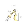 Titane - Labret - Filet femelle - Cristal - lune suspendue 1,2 x 8 mm Gold CC