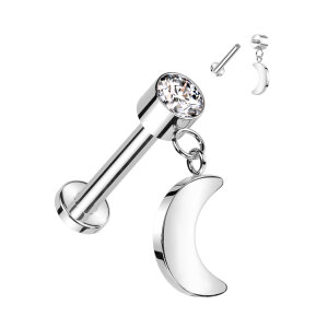 Titane - Labret - Filet femelle - Cristal - lune...