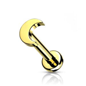 Titane - Labret - Filet femelle - Lune 1,2 x 8 mm Or