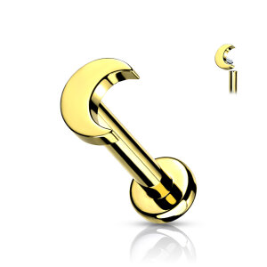 Titane - Labret - Filet femelle - Lune 1,2 x 8 mm Or
