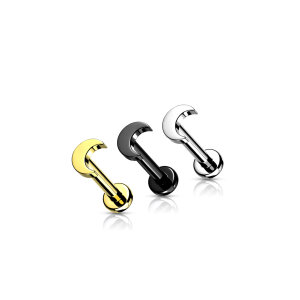 Titane - Labret - Filet femelle - Lune 1,2 x 8 mm Or