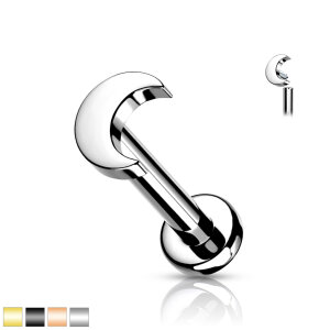 Titane - Labret - Filet femelle - Lune 1,2 x 8 mm Or