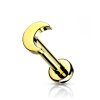 Titane - Labret - Filet femelle - Lune 1,2 x 8 mm Or