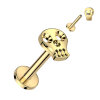 Titanium - labret - internal thread - hollow skull