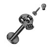 Titanium - labret - internal thread - hollow skull