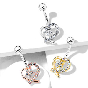 Steel - banana - entwined heart - star - crystal Gold