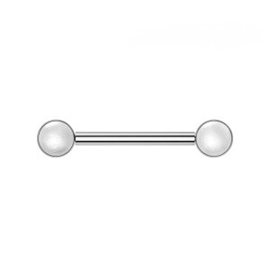 Titanium - Nipple Bar - Push In - threadless - pearl...