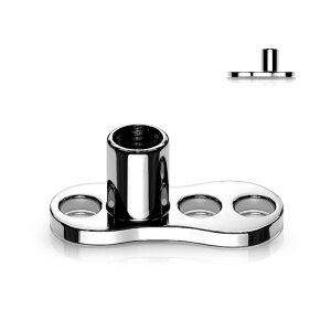 Titane - Base pour ancrage dermique - 1.2 mm - 3 trous -...