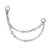 Titan Nasenkette - Verbindungskette - Doppelkette mit 2 O-Ringen Silber 40 mm