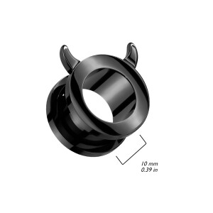 Stahl - Tunnel - Schwarz - Teufelshorn - Schraubegewinde 12 mm