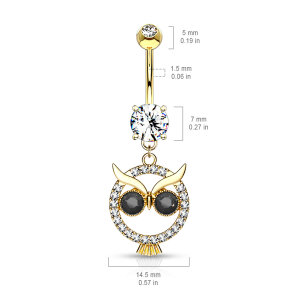 Steel - banana - hanging owl - crystal