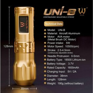 AVA - UNI B Tattoo Pen - 2.5 - 4.5 mm - black