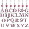 BioFlex Pregnancy Navel Ring with Pink Gemmed Alphabet Dangle