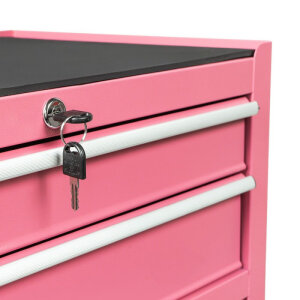 Wózek do tatuażu / mobilna stacja robocza – 2 przegródki –  różowy