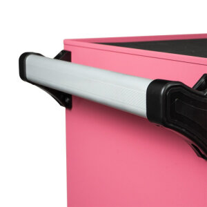 Wózek do tatuażu / mobilna stacja robocza – 2 przegródki –  różowy