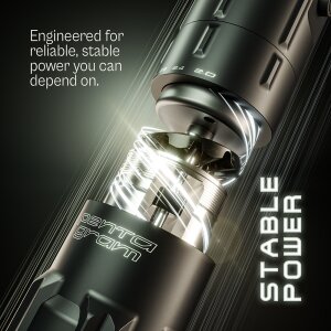 Égaliseur - Pentagram – Stylo à tatouer  - noir - 2 batteries - 2,0 - 4,2 mm