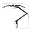 Lampe de travail - LED - courbée - largeur 65 cm - pliable - noire