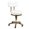 Taburete Tattoo con respaldo - acolchado - dorado - blanco