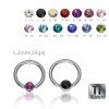 Ti Gloss Titanium - BCR ball closure ring - crystal - 1,2 mm 8 mm - 4 mm - RS