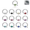 Ti Gloss Titanium - BCR ball closure ring - crystal - 1,2 mm 8 mm - 4 mm - RS