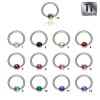 8 mm - 3 mm - PK - Rose - Ti Gloss Titanium - BCR Bague de serrage - Boule de serrage plate - Cristal - 1.2 mm
