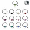 8 mm - 3 mm - AQ - Aqua Marine - Ti Gloss Titan - BCR Klemmring - Klemm-Flat Ball - Kristall - 1,2 mm