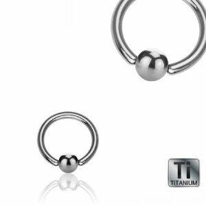 Titanium - BCR ball closure ring 1,2 mm - 16 mm - 6 mm