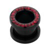Steel - Flesh Tunnel - Black - with  crystals - Supernova Concept 2 mm - CC