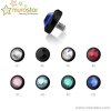 3,5 mm - AQ - Aquamarine - Black Titan - Dermal Anchor Flat Disc - Kristall - 1,2 mm