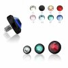 4,5 mm - RD - Red/ Rot - Black Titan - Dermal Anchor Flat Disc - Kristall - 1,2 mm