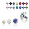 3,5 mm - BZ - Blue Zircon/ Blauer Zirkon - Titan - Dermal Anchor  - Kristall - 1,2 mm