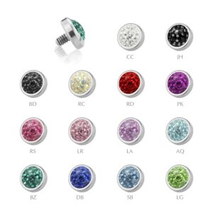 Titanium - Dermal Anchor  - crystal - 1,2 mm 4,5 mm - LA