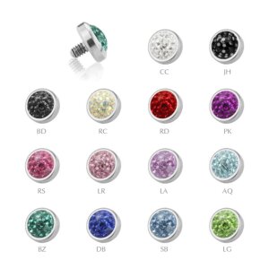 Titanium - Dermal Anchor  - crystal - 1,2 mm 4,5 mm - BD-