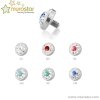 3,5 mm - DB/CC-Dunkel Blau/Kristallklar - Titan - Dermal Anchor  - Kristall - zweifarbig - 1,2 mm