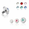 3,5 mm - CC - Crystal Clear/ Kristallklar - Titan - Dermal Anchor  - Kristall - zweifarbig - 1,2 mm