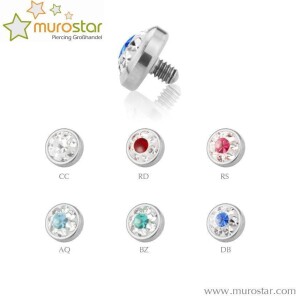 4.5 mm - DB/CC-Bleu foncé/Cristal clair - Titane -...