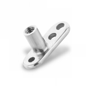 Titanium - Dermal Anchor Base - 1,2 mm - 3 holes - 2mm