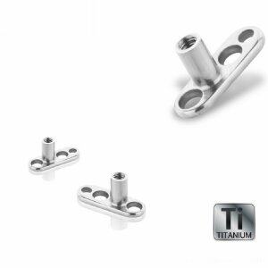 Titanium - Dermal Anchor Base - 1,2 mm - 3 holes - 2,5mm