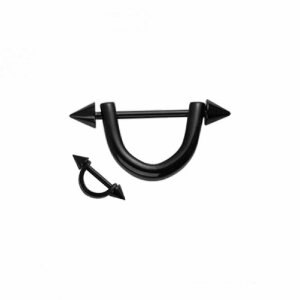 Black Steel - Ear piercing - cones - 6mm