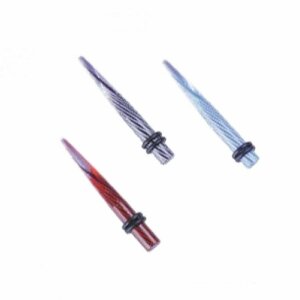 5 mm - BK/RD- Schwarz/ Rot - Acryl - Expander - Gestreift